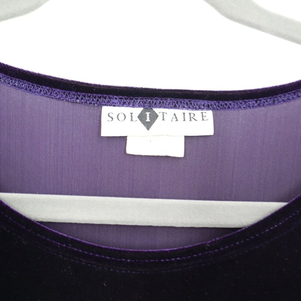 Solitaire Velvet Tee Womens XL Purple‎ Gypsy Goth Witchy Alt Whimsigoth Grunge - Picture 2 of 12